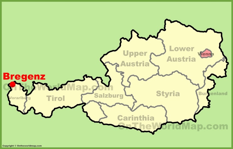 Bregenz location on the Austria Map