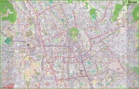 Large detailed map of Graz