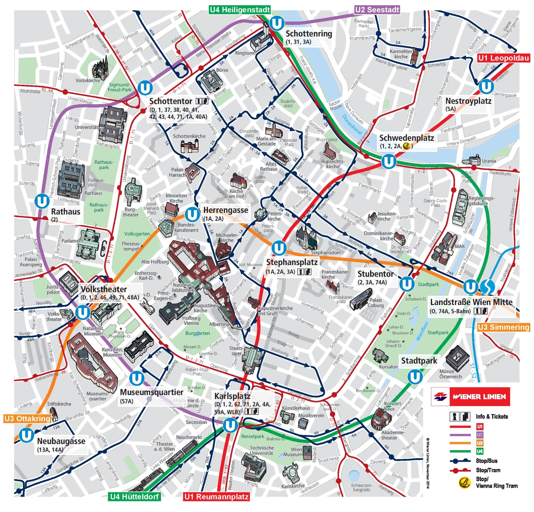 Wien Stadtplan Mit Sehenswurdigkeiten Zum Download Planative