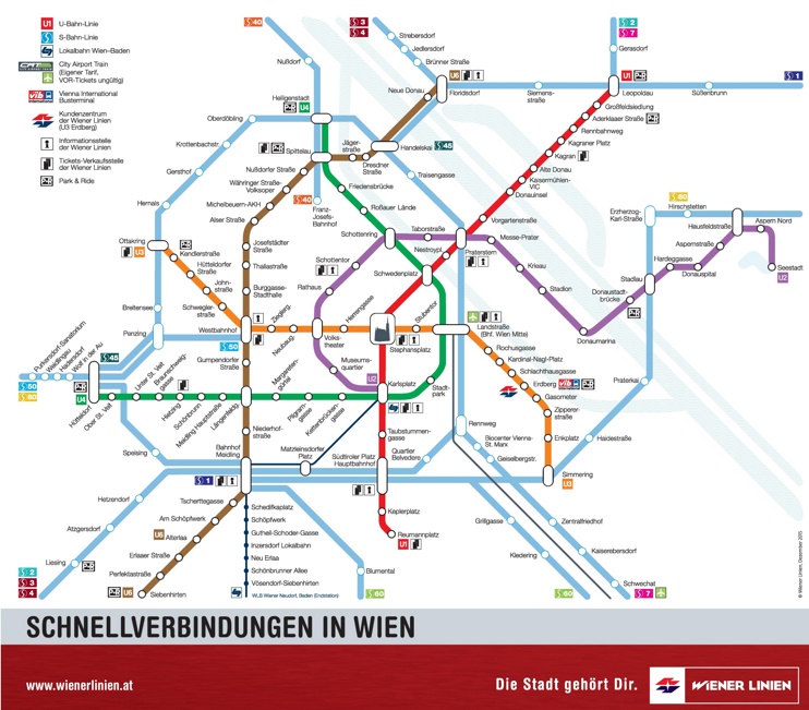 Vienna U-Bahn and S-Bahn map