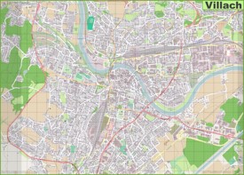 Large detailed map of Villach