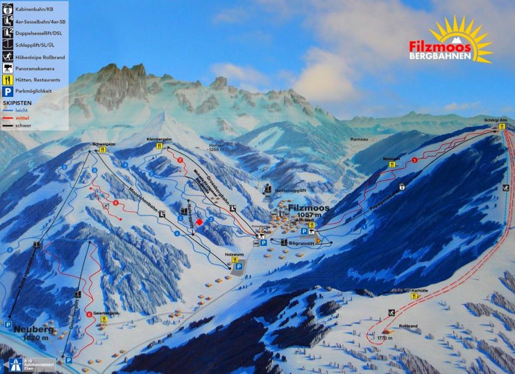 Filzmoos ski map