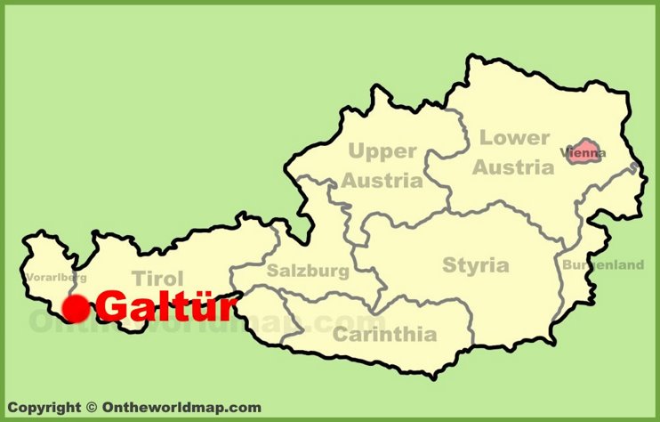 Galtür location on the Austria Map