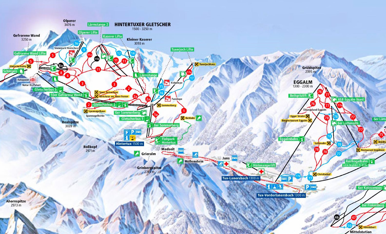 Hintertux piste map