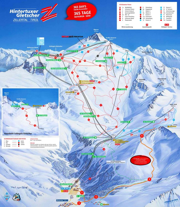 Hintertux ski map
