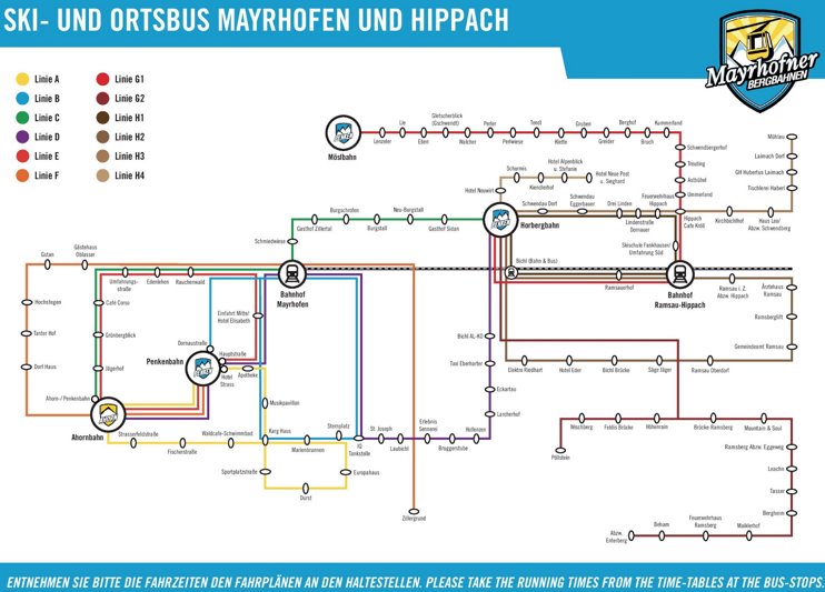 Mayrhofen bus map