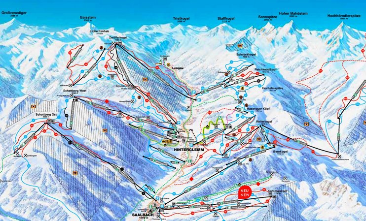 Saalbach - Hinterglemm ski map