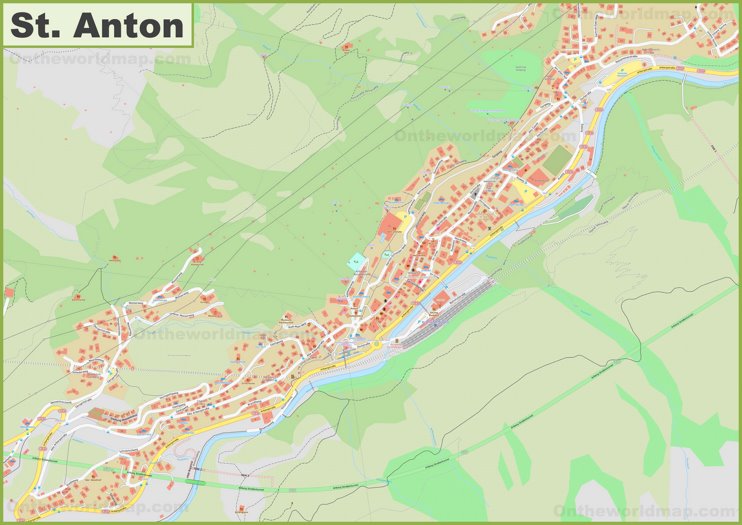 Detailed map of St. Anton