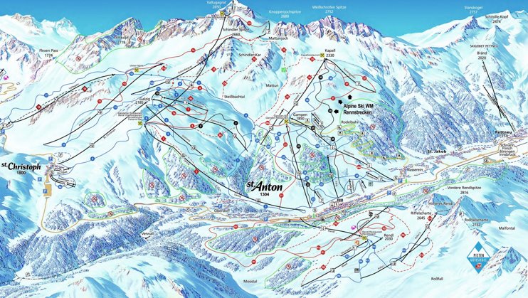 St. Anton ski map