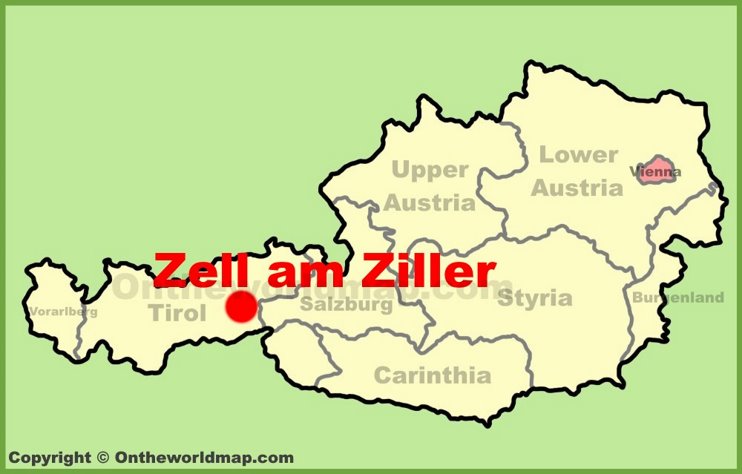 Zell am Ziller location on the Austria Map