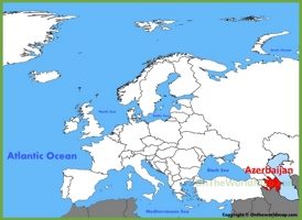 Azerbaijan location on the Europe map