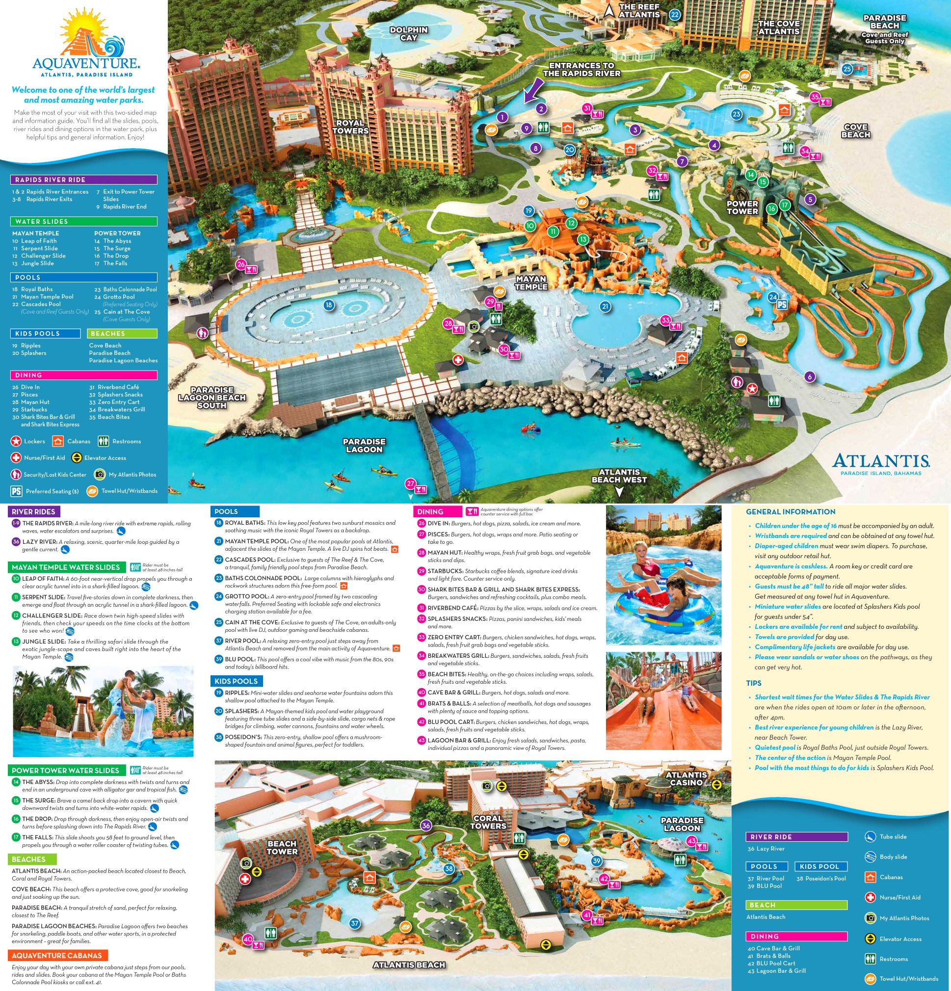 Atlantis Paradise Island tourist attractions map