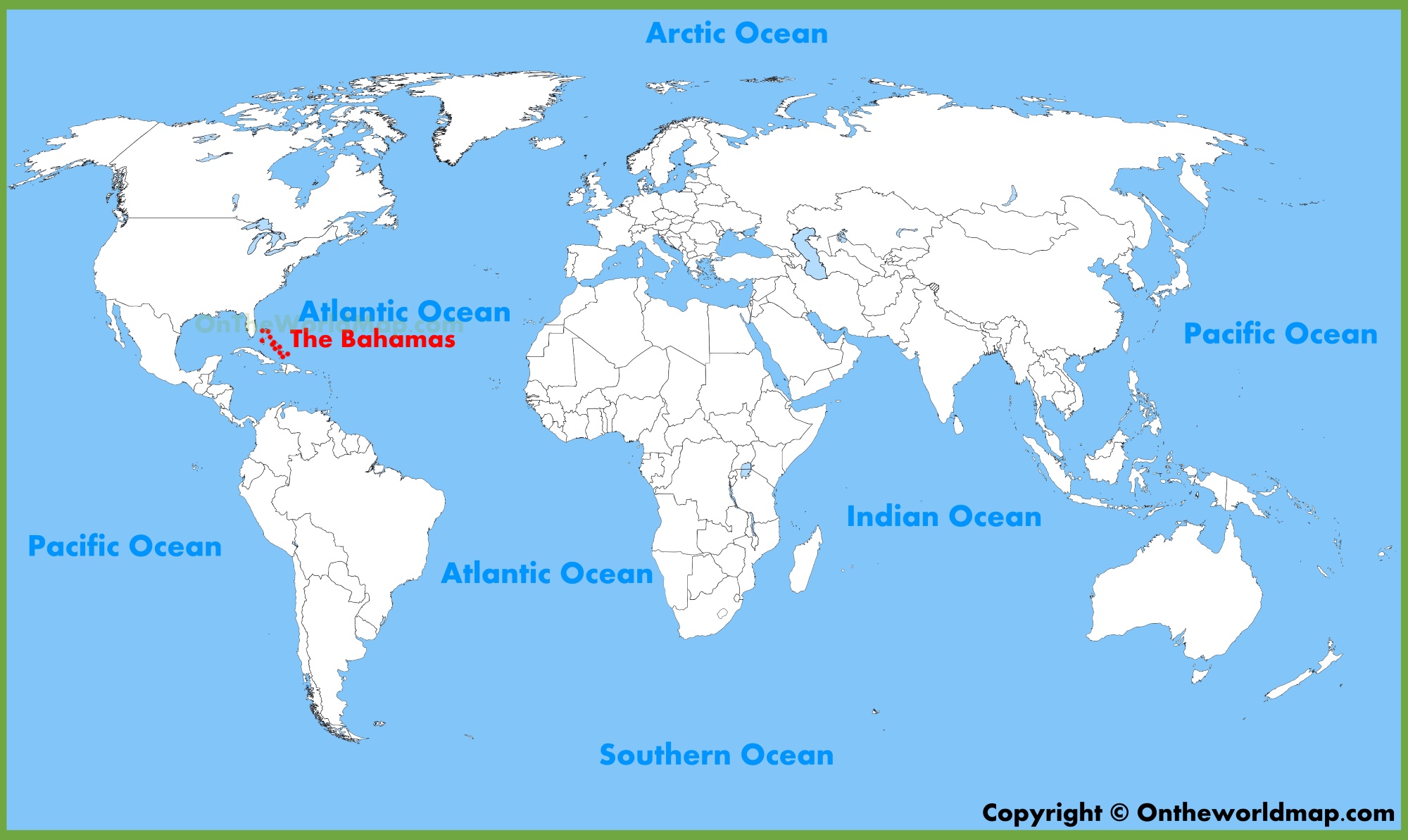 The Bahamas Location On The World Map