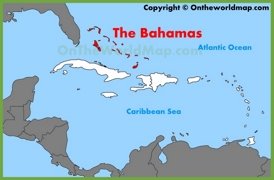 The Bahamas location on the Caribbean map