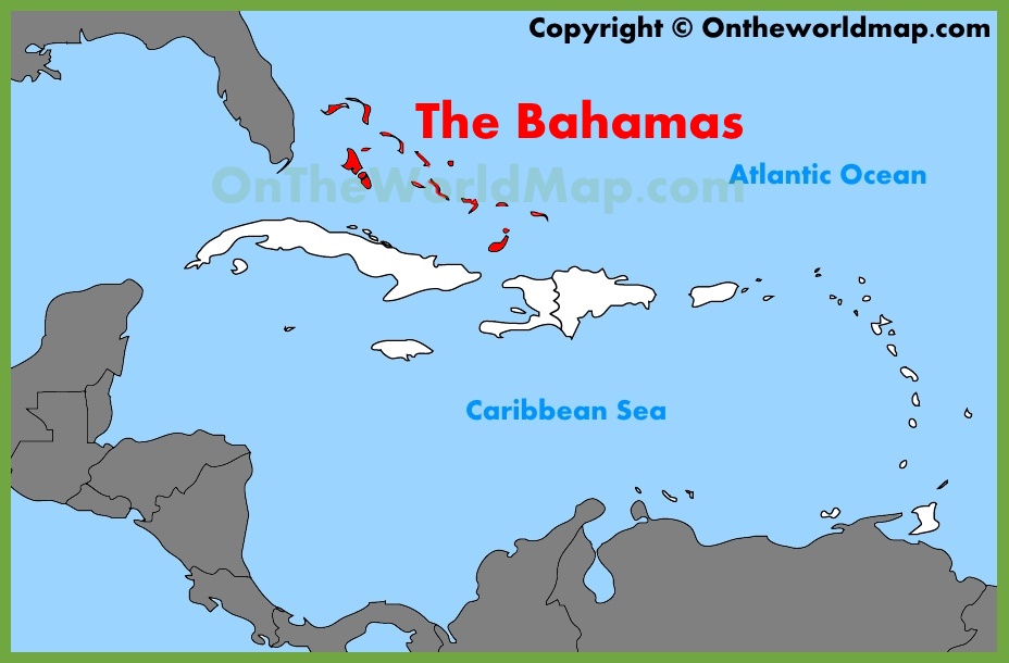 The Bahamas Location On The Caribbean Map
