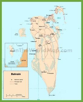 Road map of Bahrain