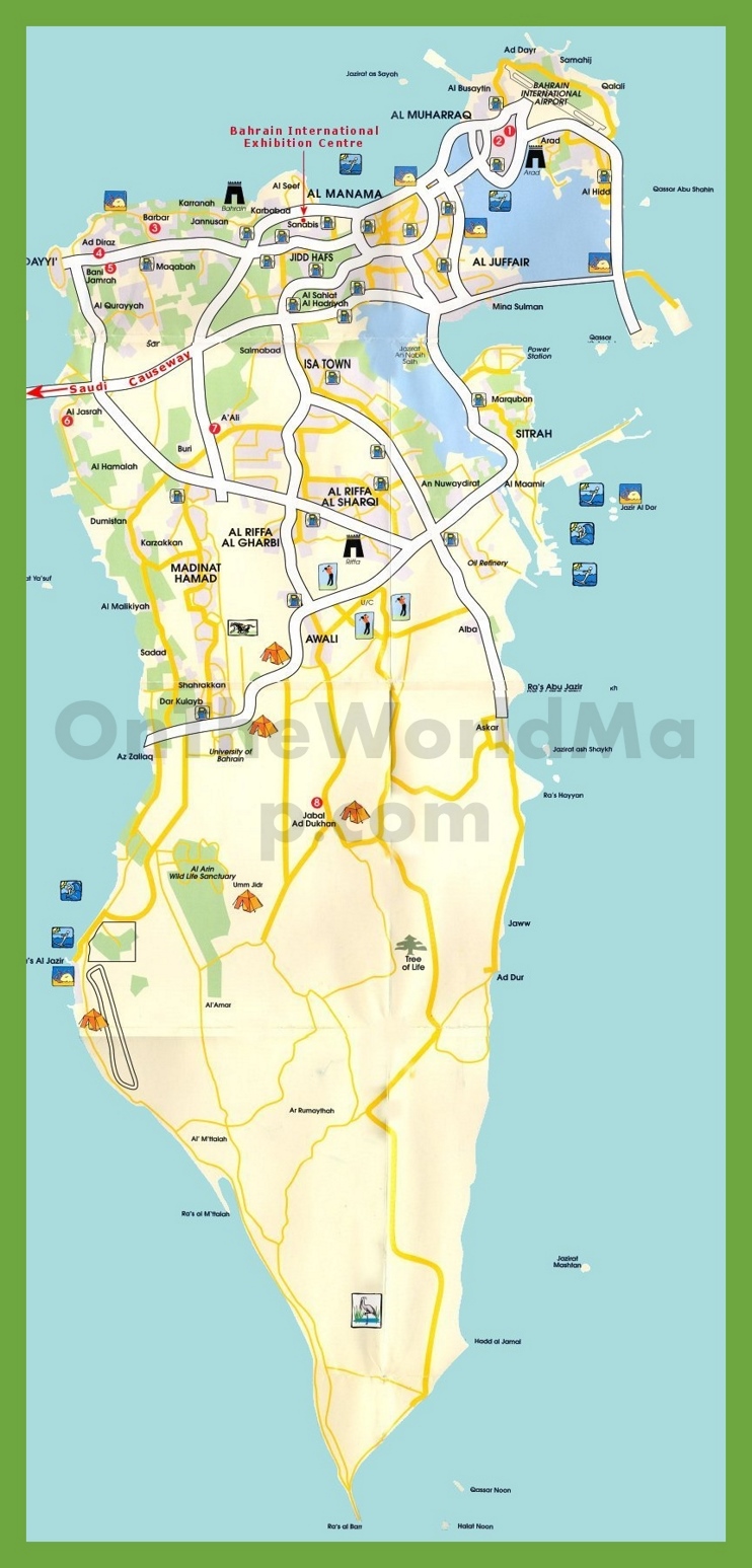 Tourist map of Bahrain