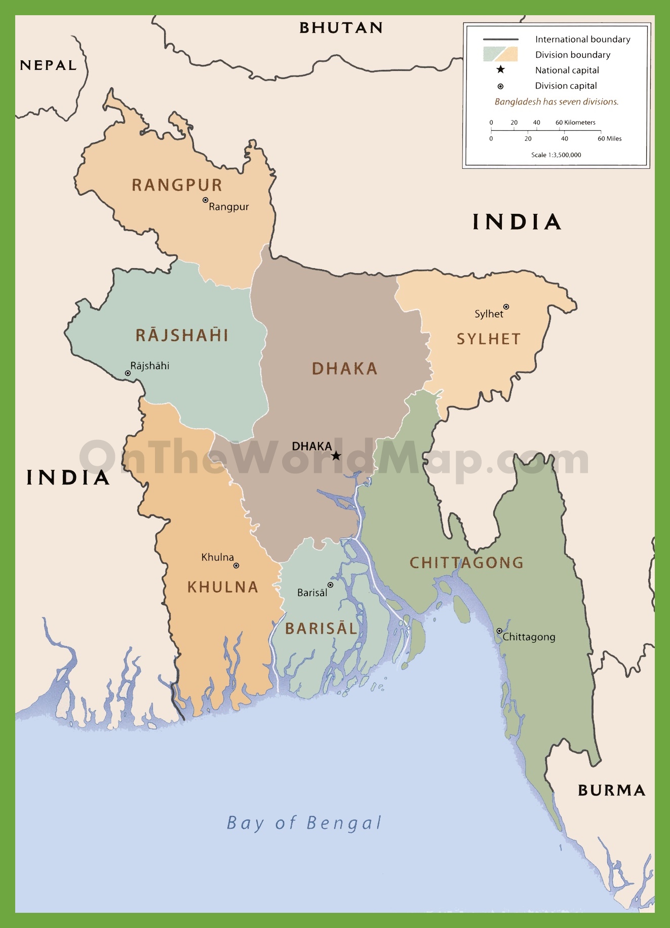 Political Map Of Bangladesh