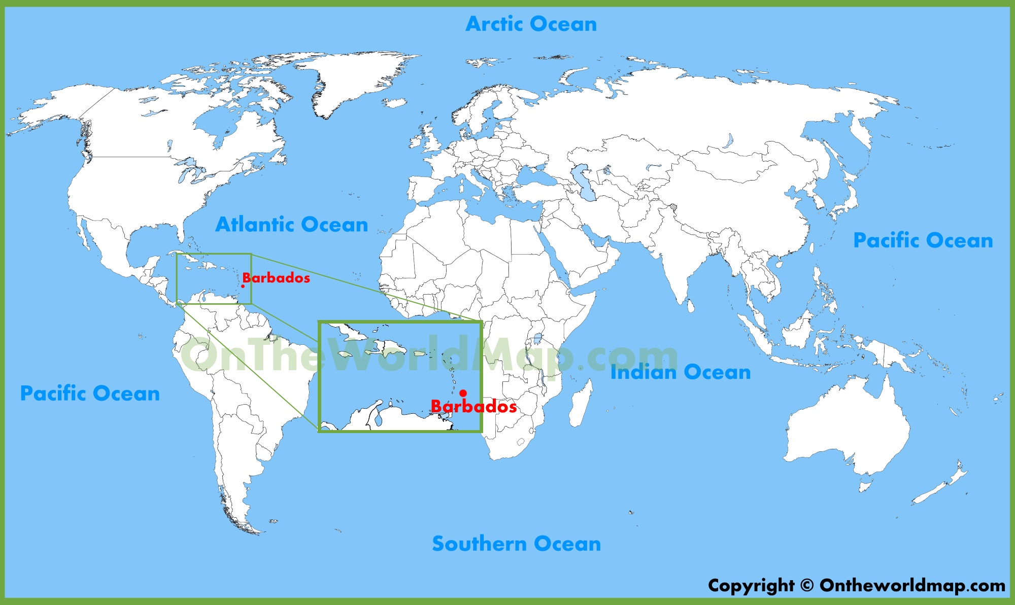 where is barbados located on a world map Barbados Location On The World Map where is barbados located on a world map