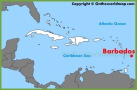 Barbados location on the Caribbean map
