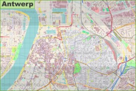 Large detailed map of Antwerp