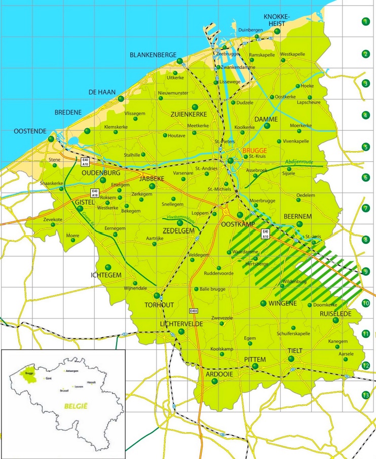 Bruges area map