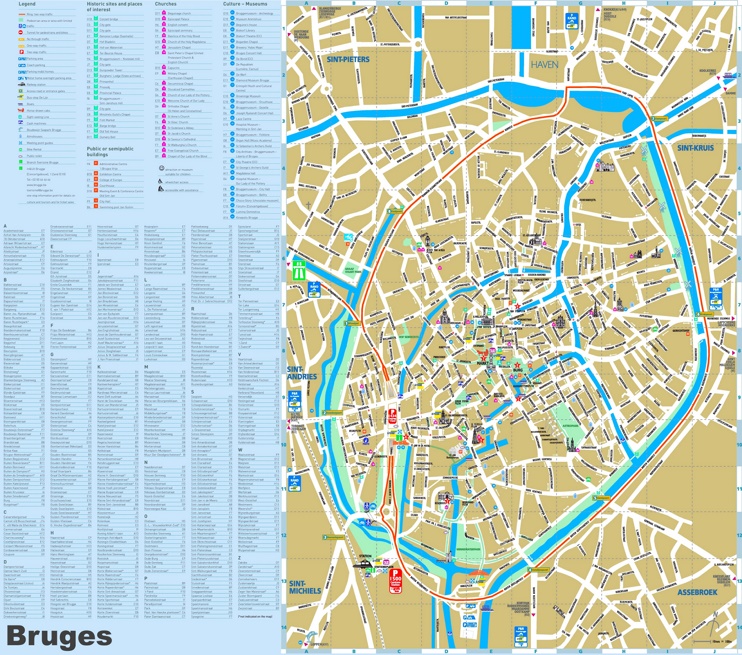 Bruges tourist attractions map