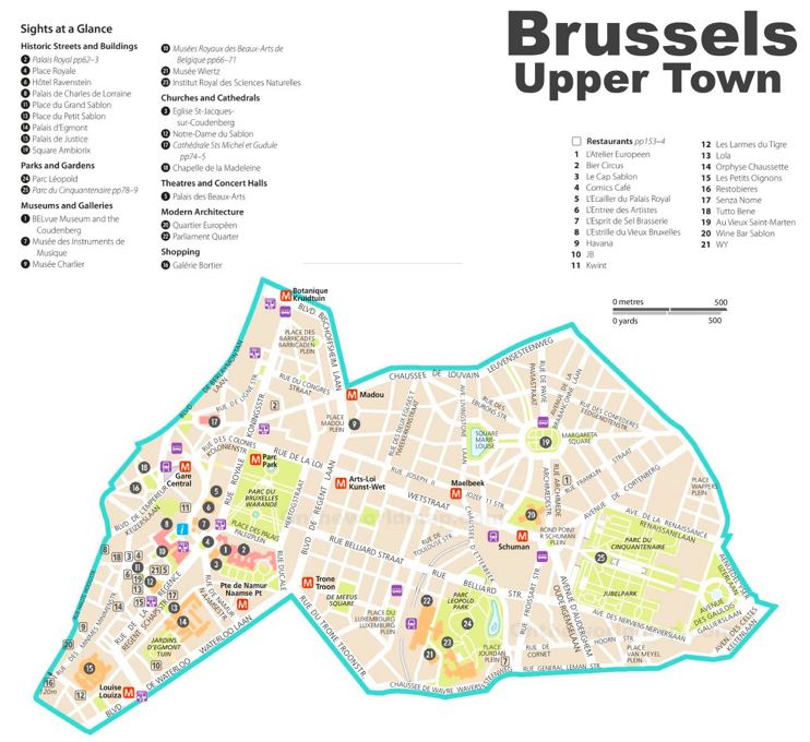 Brussels Upper Town Map