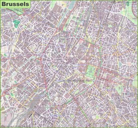 Large detailed map of Brussels