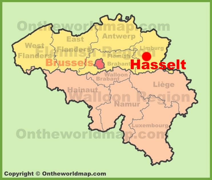 Hasselt location on the Belgium Map