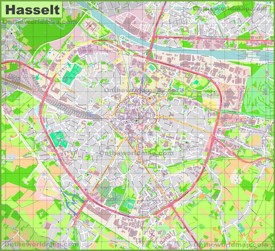 Large detailed map of Hasselt