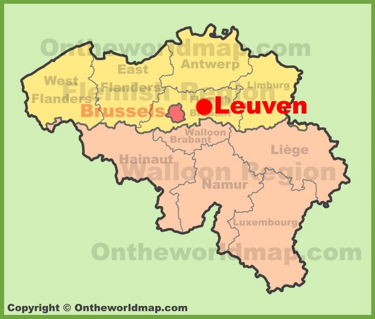 Leuven location on the Belgium Map