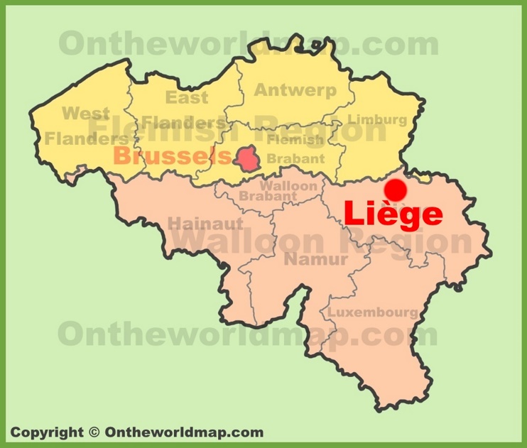Liège location on the Belgium Map