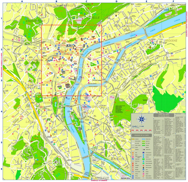 Liège tourist map
