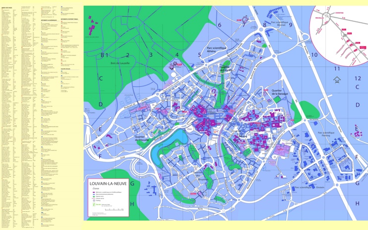 Large detailed map of Louvain-la-Neuve