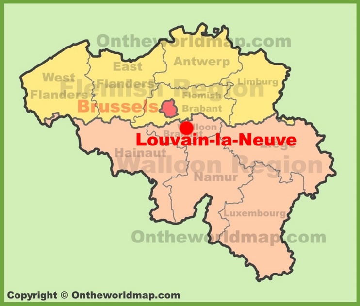 Louvain-la-Neuve location on the Belgium Map