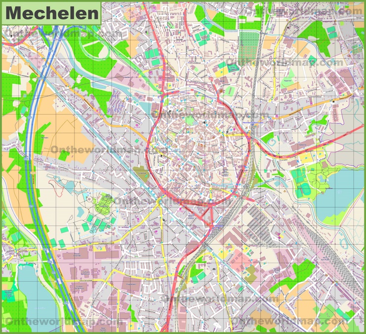 Large detailed map of Mechelen
