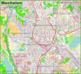 Large detailed map of Mechelen