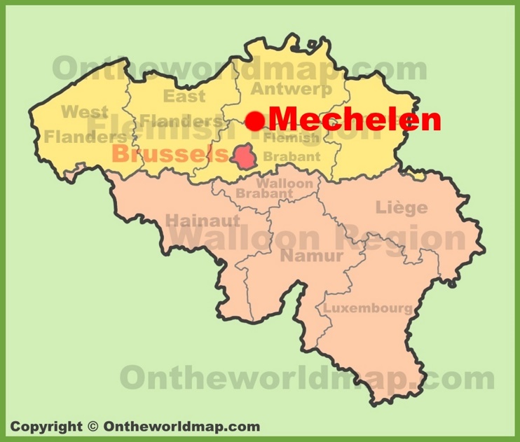 Mechelen location on the Belgium Map