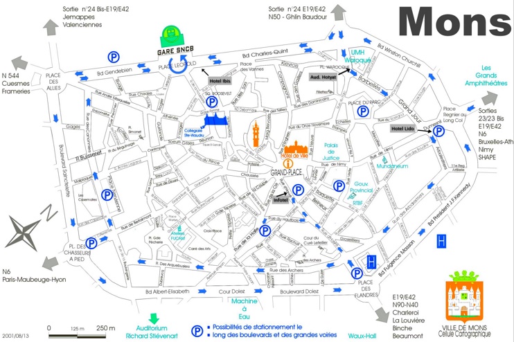 Mons city center map