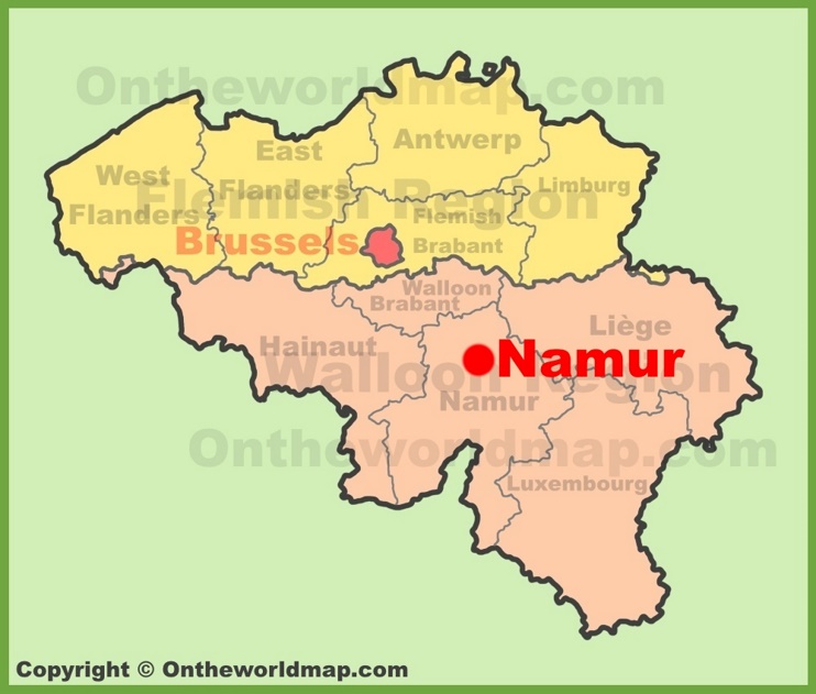 Namur location on the Belgium Map