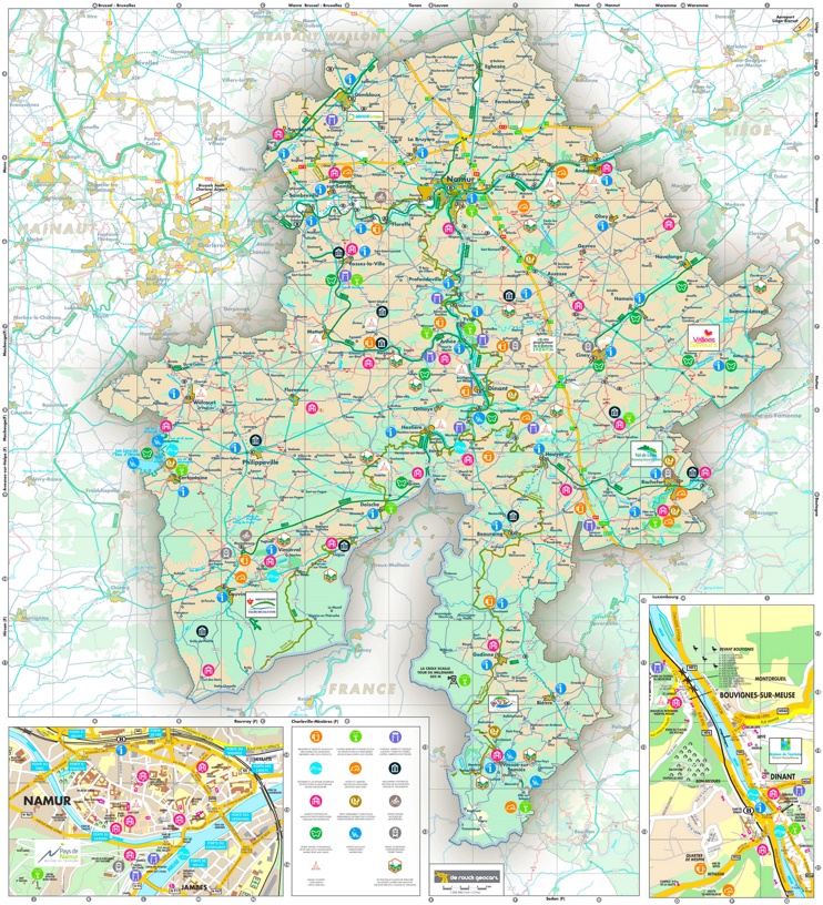 Namur province tourist map