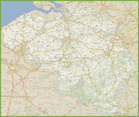 Large detailed road map of Belgium