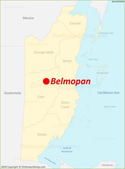 Belmopan Location On The Belize Map