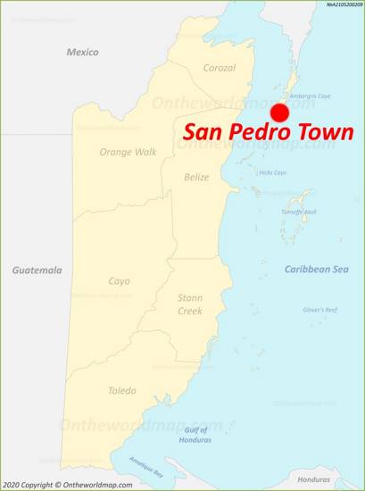 San Pedro Town Location On The Belize Map