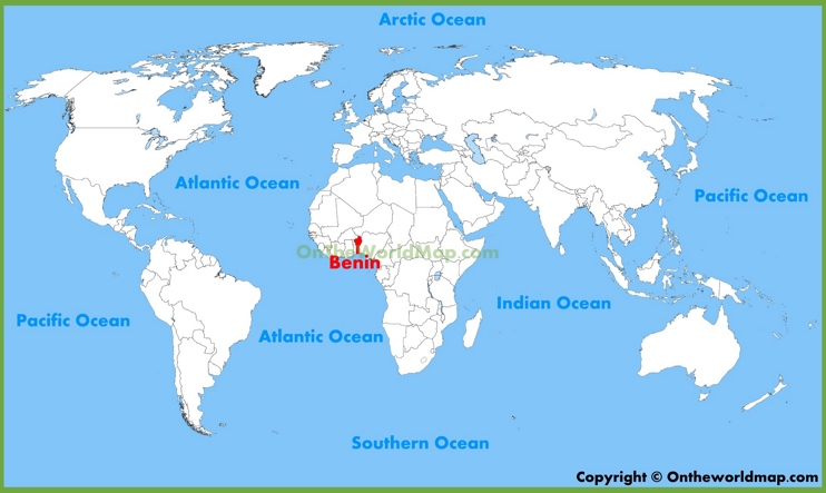 Benin location on the World Map 