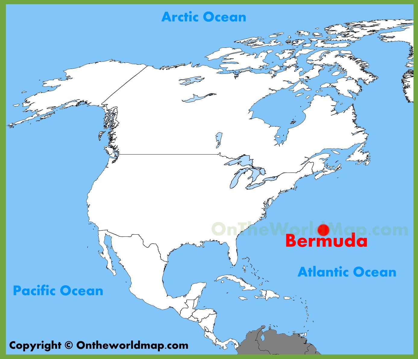 Bermuda Location On The North America Map