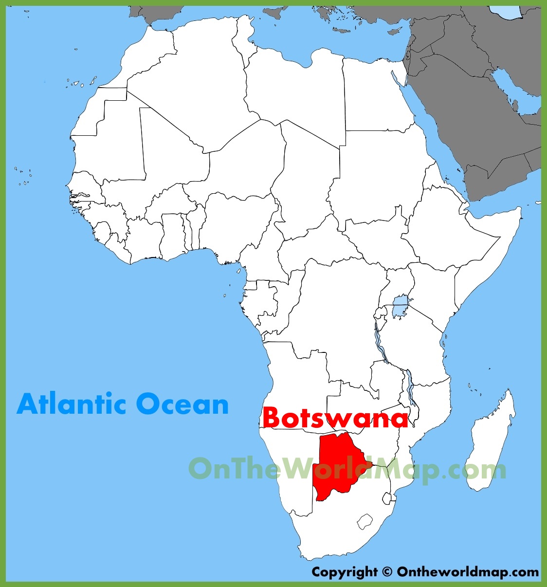Botswana Location On The Africa Map