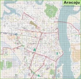 Large detailed map of Aracaju