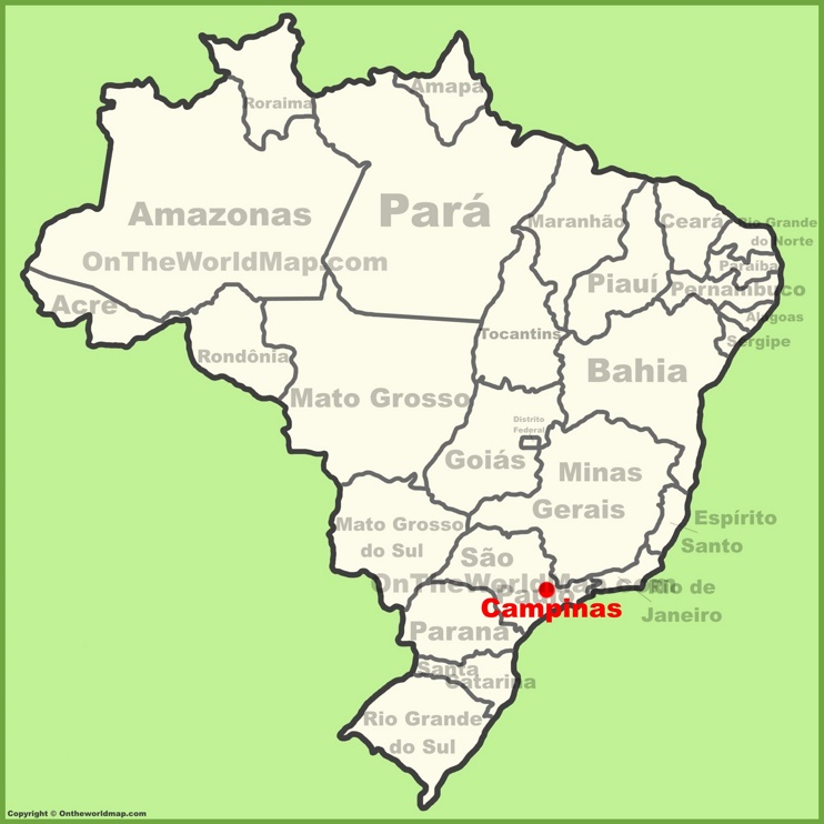 Campinas location on the Brazil map